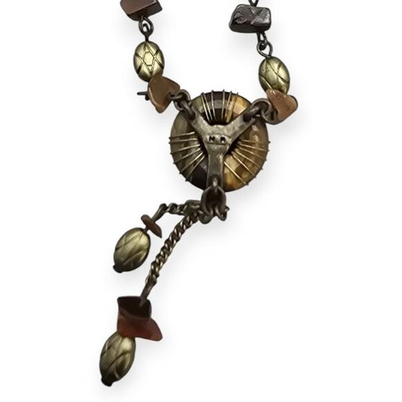 Bronze Floral Pendant Necklace – Boho Witchy Dark Academia – Vintage Revival - Picture 7 of 8